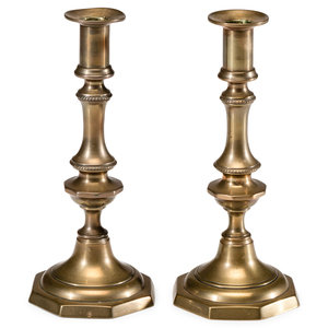 A Pair of English Brass Octagonal