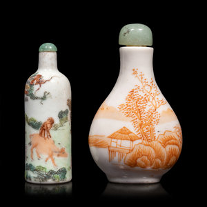 Two Chinese Porcelain Snuff Bottles
LATE