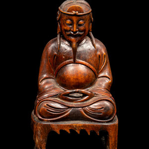 A Chinese Boxwood Figure of Immortal carved 2a9b57