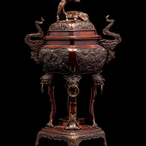 A Bronze Covered Incense Burner
LATE