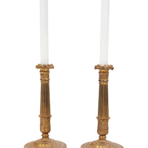 A Pair of French Gilt Metal Candlesticks 2a9d99
