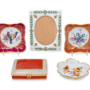 Five Limoges Painted and Parcel