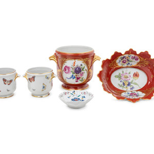 Five Limoges Painted and Parcel