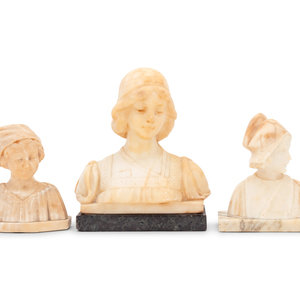 Three Italian Alabaster Busts Late 2a9dda