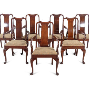 A Set of Seven Queen Anne Style Mahogany