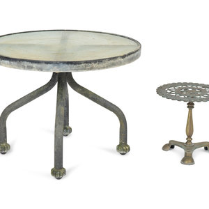 Two Small Outdoor Tables
20th Century
comprising
