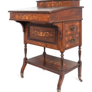 An Edwardian Rosewood and Marquetry