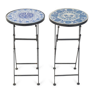 A Pair of Small Metal Folding Tables