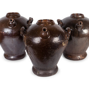 Three Chinese Brown Glazed Pottery 2a9fbe