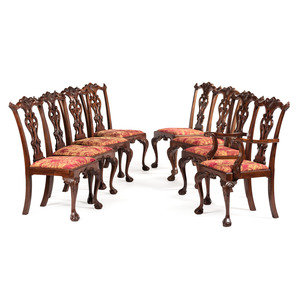 A Set of Eight Chippendale Style 2aa020