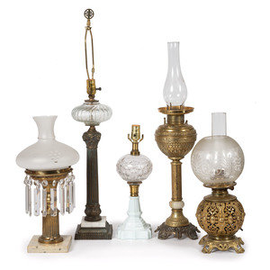 Five Oil Lamps
19th/Early 20th