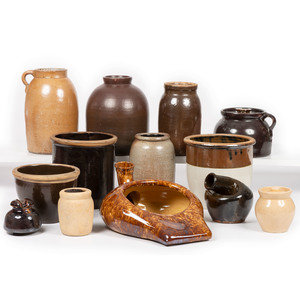 Thirteen Stoneware Vessels Including 2aa0d7