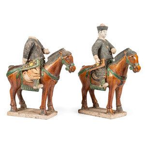 Two Chinese Terracotta Equestrian 2aa157
