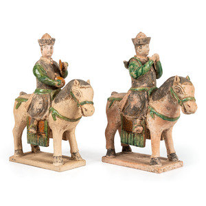 A Pair of Terracotta Equestrian 2aa158