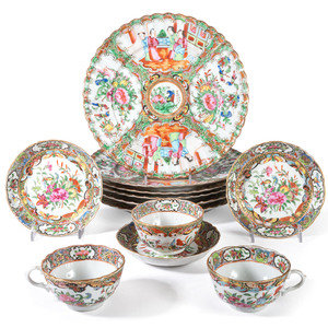 Six Rose Medallion Porcelain Plates 2aa162