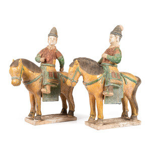 A Pair of Chinese Terracotta Equestrian