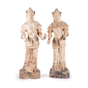 A Pair of Chinese Terra Cotta Warrior