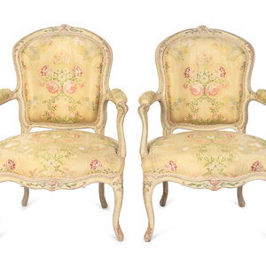 A Pair of Louis XV Yellow Painted 2acaf3