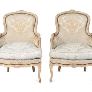 A Pair of Louis XV Grey-Painted
