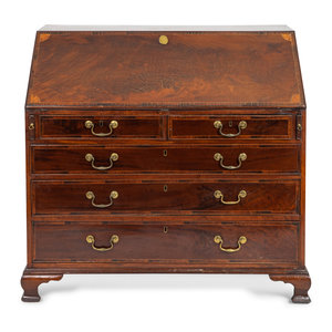 A George III Inlaid Mahogany Slant-Front