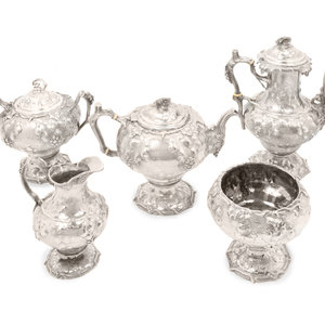 A Tiffany & Co. Silver Five-Piece Tea