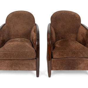 A Pair of Art Deco Rosewood Armchairs