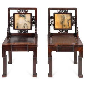 A Near Pair of Chinese Marble Inset 2acc23