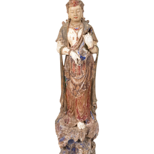 A Chinese Carved and Polychromed 2acc2c