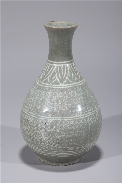 Korean celadon glazed vase with