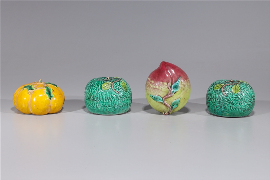 Lot of four Chinese porcelain fruit