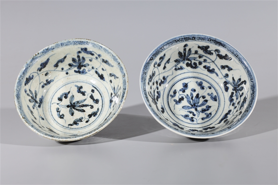 Two Chinese Ming style blue and