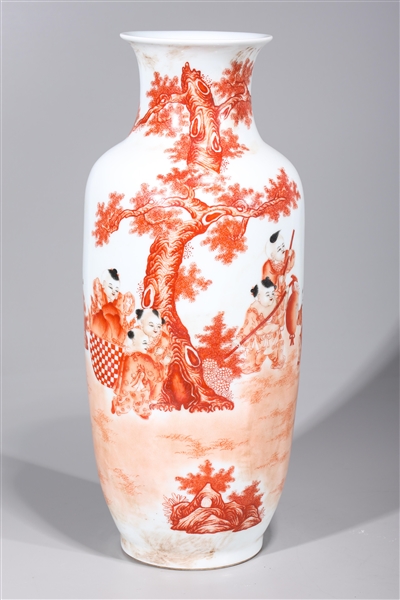 Tall Chinese red and white enameled 2ace44