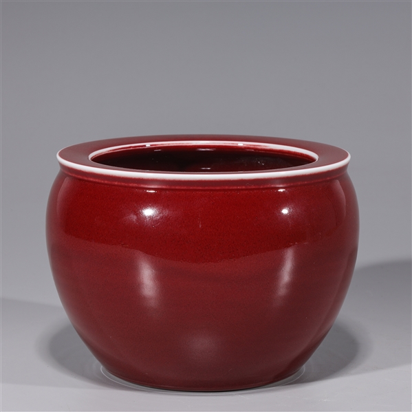 Chinese red glazed porcelain vase;