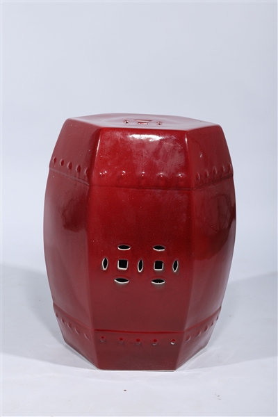 Chinese red glazed porcelain hexagonal 2ace51