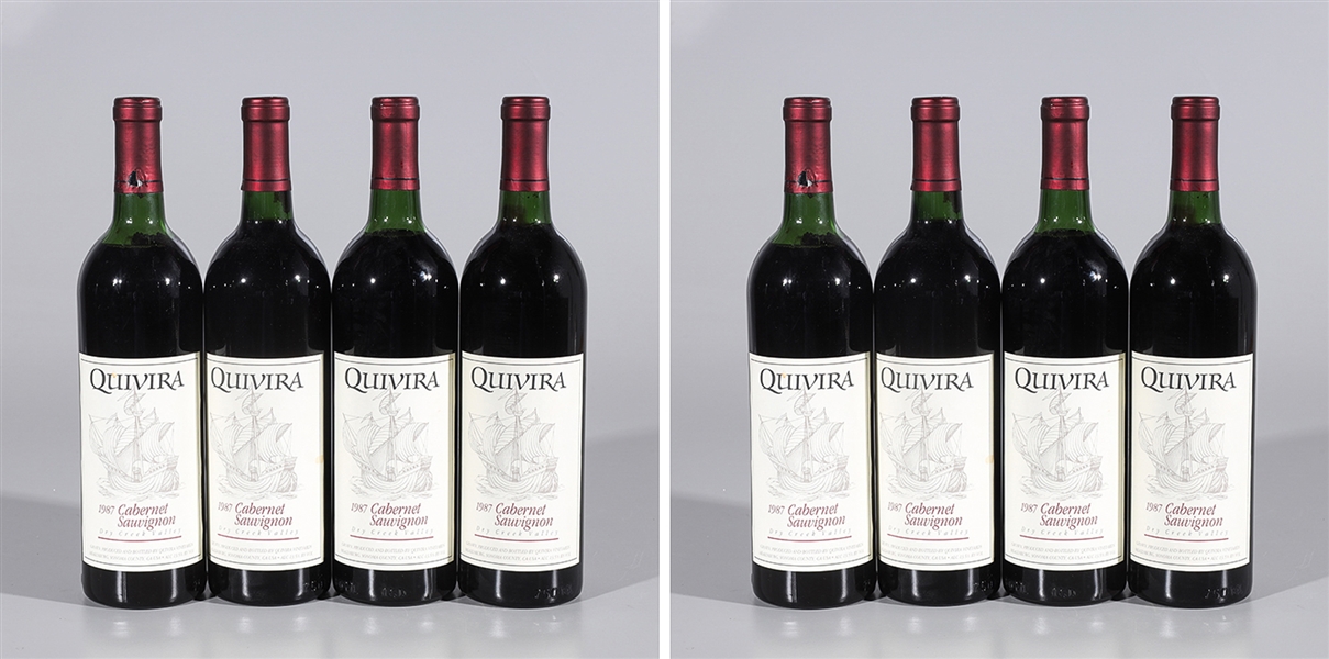 Lot of eight bottles of Quivera