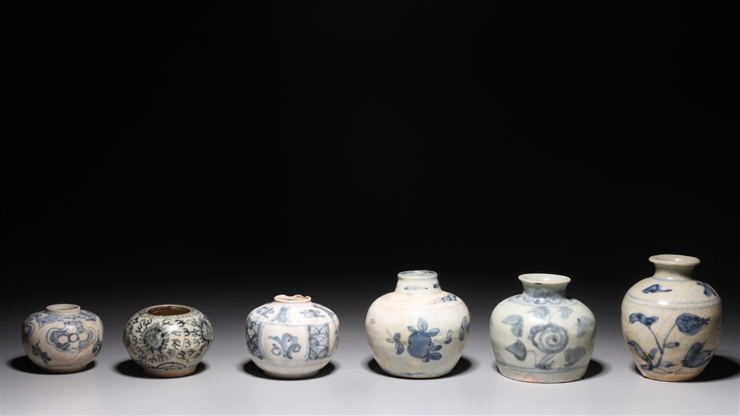 Lot of six antique Chinese blue 2ace7b