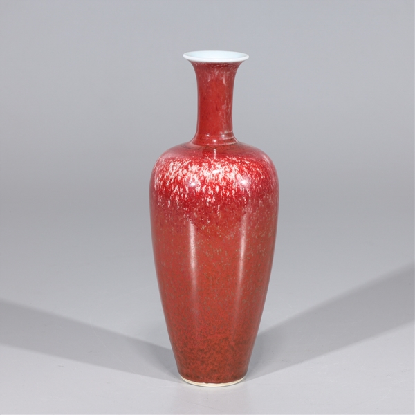 Chinese flambe vase with thin neck