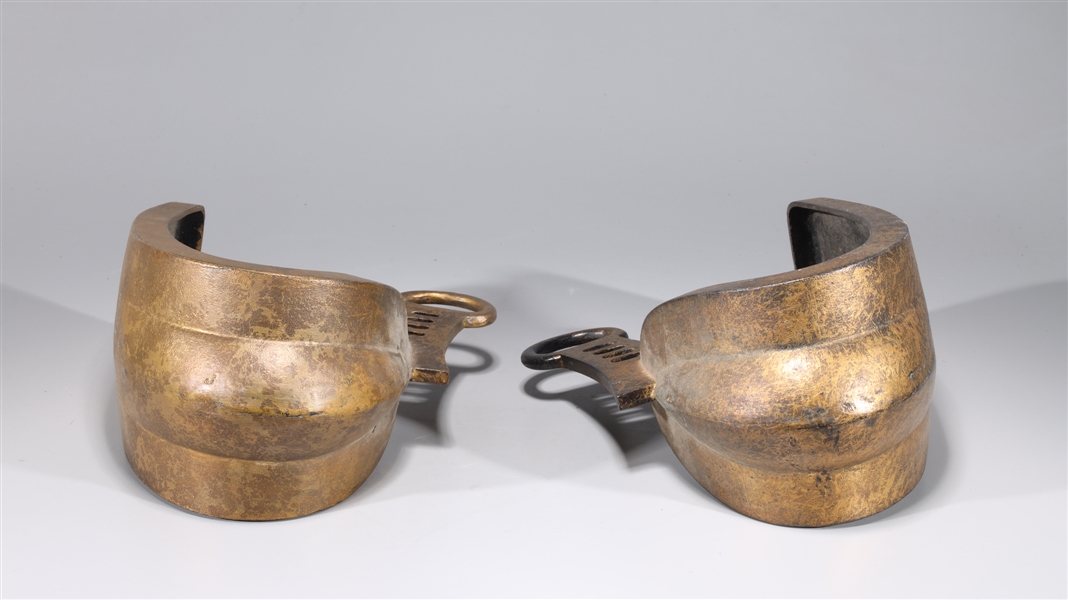Pair of antique Japanese gilt metal
