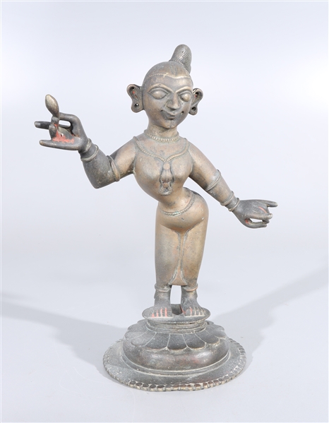 Antique Indian bronze statue of Radha