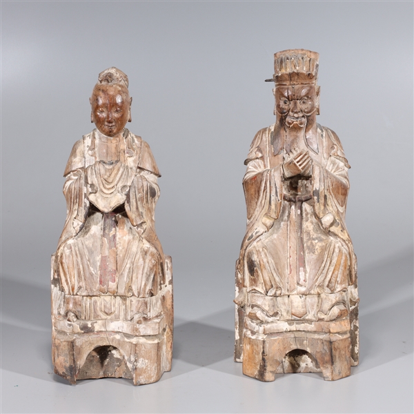 Pair of Chinese carved wood figures 2acf00