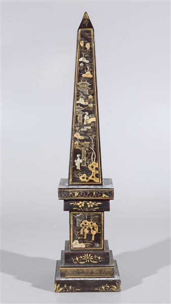 Chinese gilt and lacquer wood obelisk  2aceff