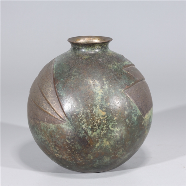 Early 20th century Art Deco bronze vase