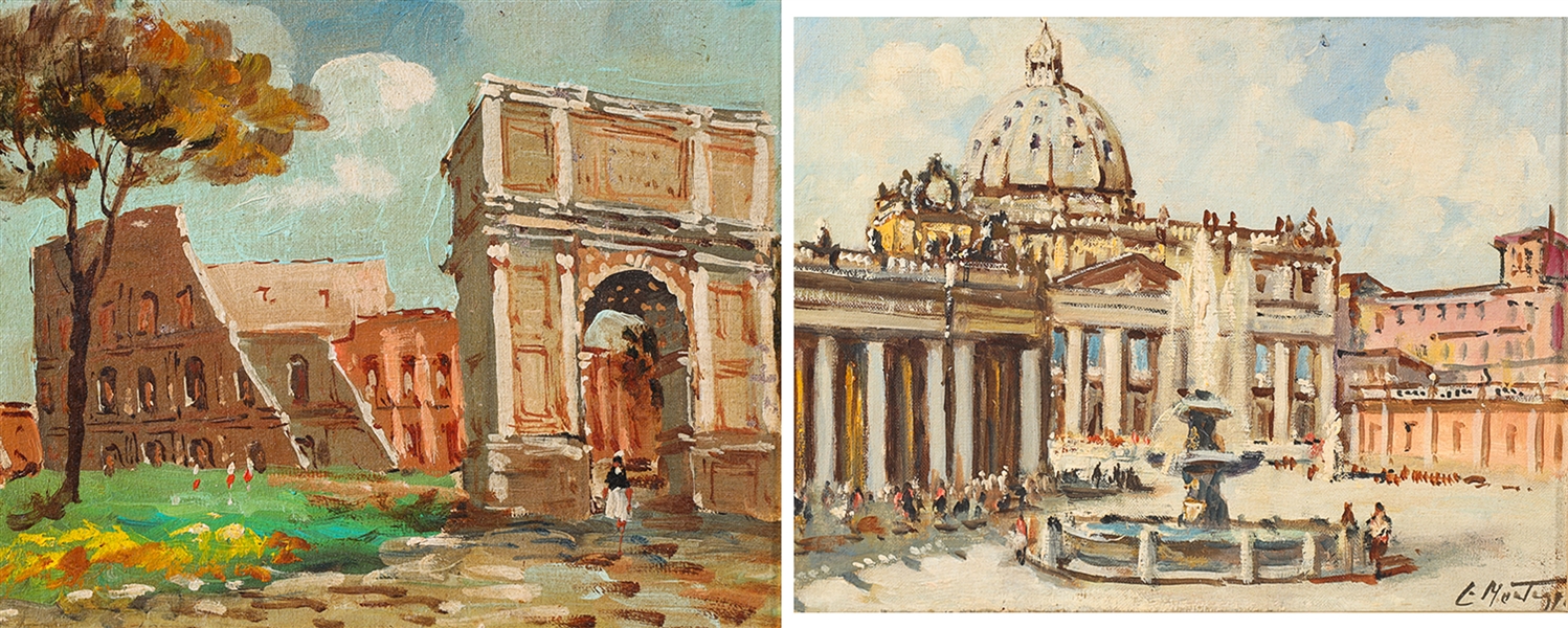 Two oil on panel paintings of Italian 2acf30