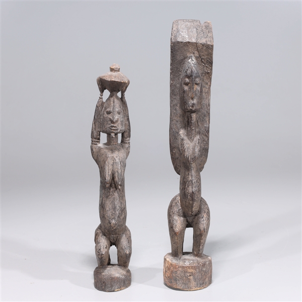 Pair of carved wood African tribal 2acf95