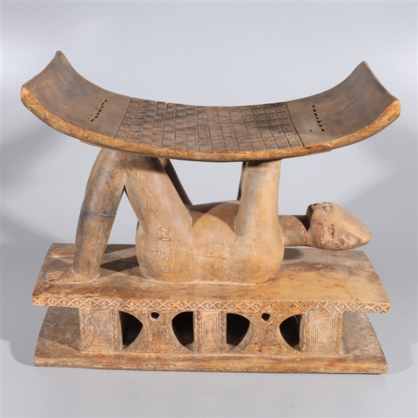 African tribal carved wood stool  2acfb6