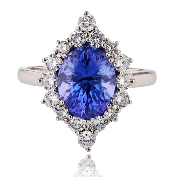 Tanzanite and diamond platinum