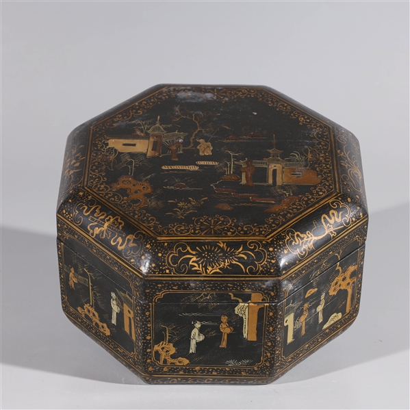 Chinese gilt lacquered octagonal 2ad02c