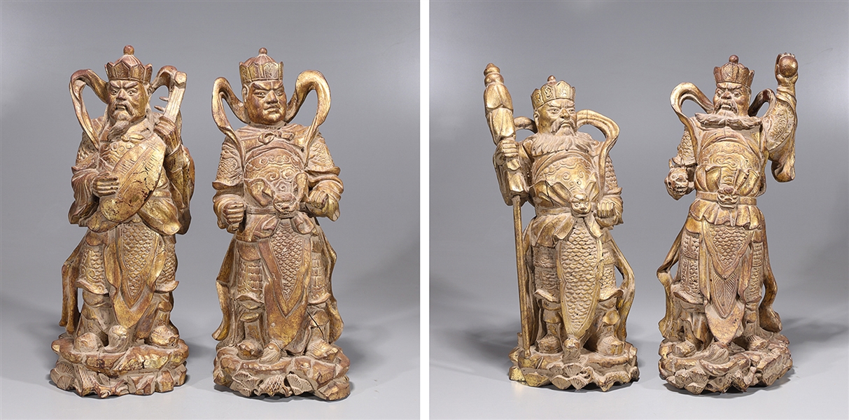 Group of four Chinese gilt wood 2ad057