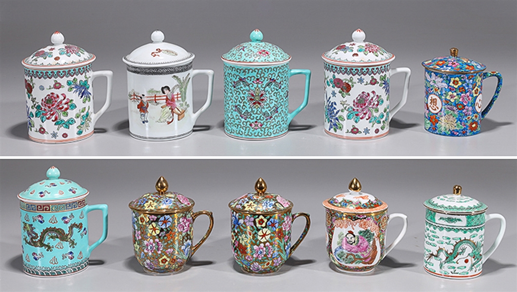 Group of ten Chinese porcelain