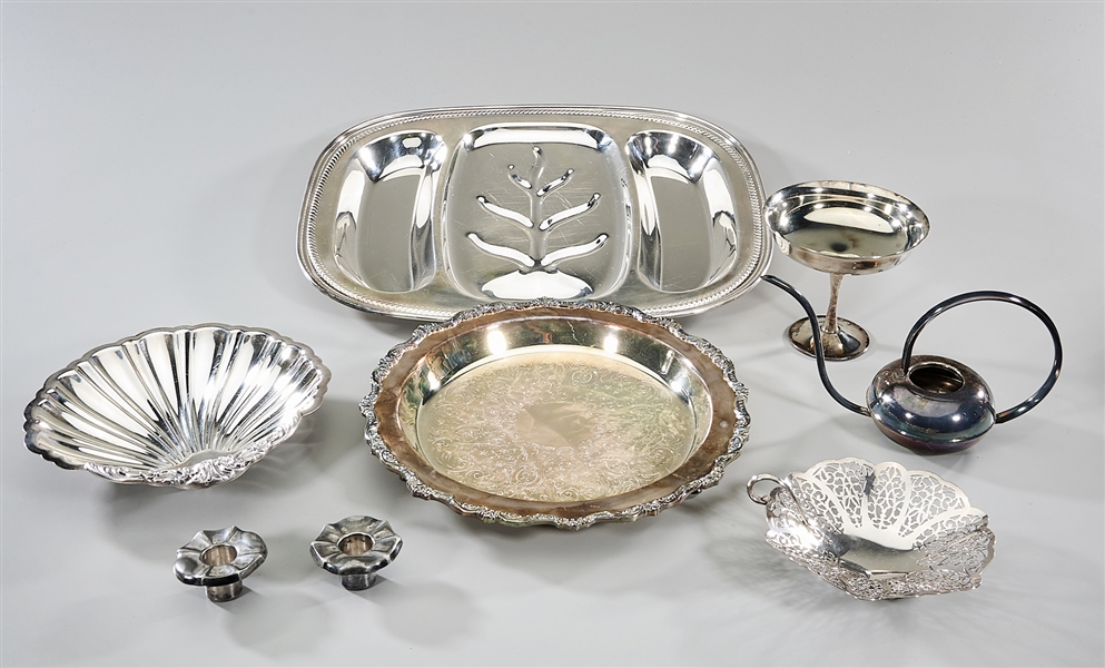 Group of 8 silver plate service